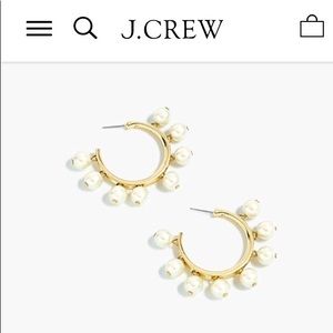 JCrew Pearl Drop Hoop Earrings